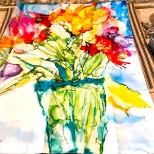 NWT April Cornell Floral Mosaic Garden Flag